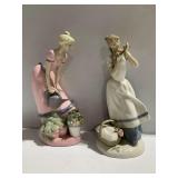 (2) 1983 Fulgencio Fine Porcelain Figurines Patricia of the Primroses and Cecilia the Carnation Maiden
