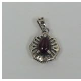 Sterling Silver and Garnet Pendant