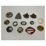 Assorted Metal and Plastic Belt Buckles and Fasteners