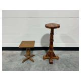 (2) Wooden Pedestal Stands