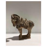 Horse Figurine with Saddle and Harnessed Details