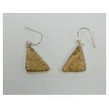 Sterling Silver Picture Jasper Triangular Earrings