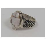 Sterling Silver Ring with Magnesite Setting Size 10