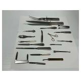 Sterling Silver, Mother of Pearl and Silverplate Flatware and Tools