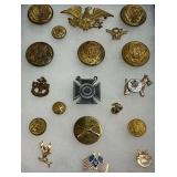 Vintage Military Insignia and Uniform Buttons