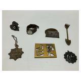 (7) Mixed Metal and Leather Decorative Objects and Accessories