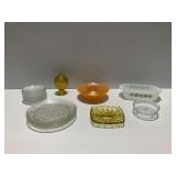 Vintage Glass Kitchenware with Fire-King and Amber Glass