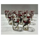Set of (14) 1950s Hazel Atlas Pheasant Hunting Glass Tumblers