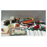 Colorful Wooden Yard and Garden Stakes, Various Decorative Flags, Birdhouses, and More