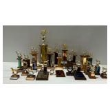 Multiple Dog Trial and Competition Trophies with Wooden Bases