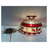 Stained Glass Hanging Light Fixture with Floral Motif...works