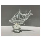 Art Glass Fish Sculpture with Rock Stand