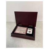 1783 El Cazador Shipwreck 2 Reales Silver Coin NGC Certified in Wooden Presentation Box
