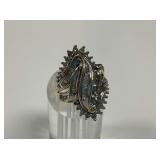 Diamond Cluster Cocktail Ring in 10K Gold...Size 7