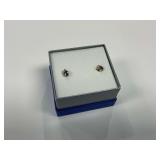 10K Gold Tanzanite and Diamond Stud Earrings