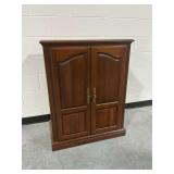 Wooden Media Storage Cabinet with Dual Doors