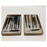 (2) Boxes of Utica Cutlery Co. and German Hand Tools Including Antique Ink Eraser Knives