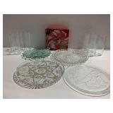 Decorative Glass Platters and Other Glassware