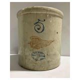 Red Wing 5 Gallon Stoneware Crock with Wing Stamp