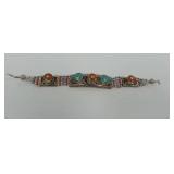 Tibetan Silver Gemstone Beaded Bracelet