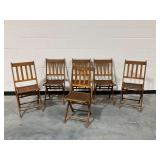 (6) Vintage Wooden Folding Chairs