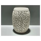 Ceramic Garden Stool with Pierced Floral Motif