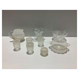9-Piece Glass Tableware Group with Viking and Hobnail Pieces