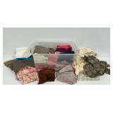 Assortment of Vintage Textiles ... Linens, Silks, Apparel, and More