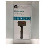 New Architectural Mailboxes Grand Haven Mocha Plastic Mailbox and Post Kit
