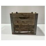 Wooden Dairy Crate with Metal Framing