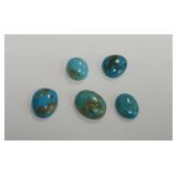 (5) Patagonia Turquoise Cabochons...35.50 carats