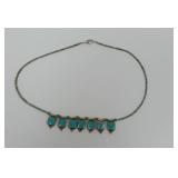Turquoise Stone Necklace with (7) Pendants