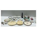 Hand Painted Plates and Cups, Rabbit Planter, Vase, and Other Decor and Kitchenware