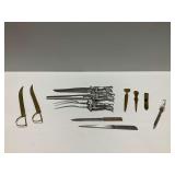 Vintage Bruce Fox Charging Bull Meat Carving Set and Letter Openers