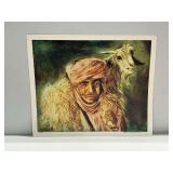 William Verdult Signed Print of Man with Goat