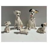 (5) Walt Disney Productions Dalmatian Ceramic Figurines