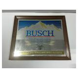 Busch Beer Mirror Sign with Wooden Frame