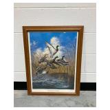 Harold Roe Signed and Numbered 1976 Print 'Greenhead Getaway'
