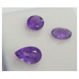 (3) Amethyst Faceted  Gemstones....1.60 carats