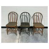(3) Vintage Wooden Spindle Back Chairs...see description