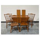 Wooden Dropleaf Dining Table with (4) Chairs and (2) Leaves