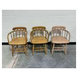 (3) Wooden Captain's Chairs