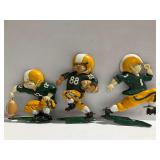 Vintage Homco Cast Metal Football Player Wall Plaques Painted in Green Bay Packers Colors