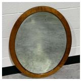 Oval Wooden Framed Wall Mirror