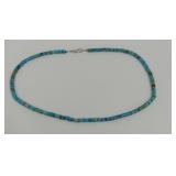 Turquoise Bead Necklace with Metal Clasp