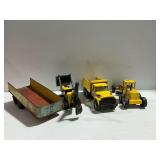 (4) Pressed Steel Construction Toys with Trailer