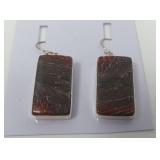 Brecciated Jasper Earrings with Sterling Silver Settings
