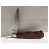 Camillus New York USA Folding Pocket Knife with Wooden Handle