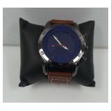 NIB Wrist Watch with Blue Dial and Brown Band