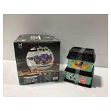 Pre-Lit Ceramic Halloween Candy Bowl in Box and Haunted House Candy Jar
